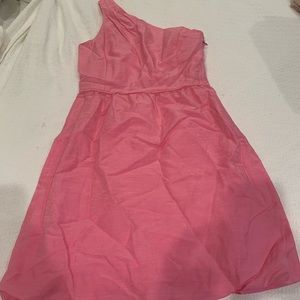 J crew one shoulder dress pink